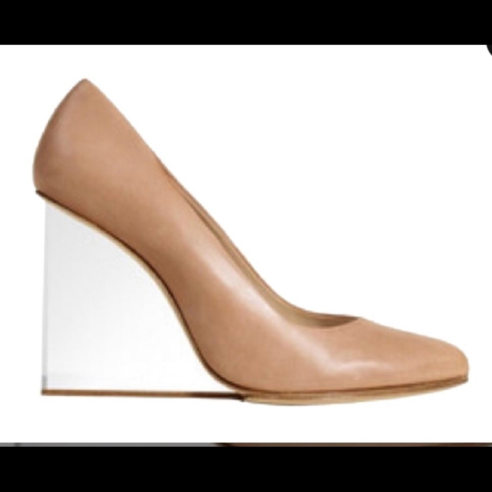 MARTIN MARGIELA X HM Nude Wedges w Clear Heel